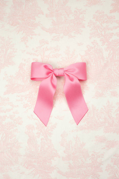 VDAY 24: Grace & Grandeur Delora Matte Satin Bow Barrette: Ivory