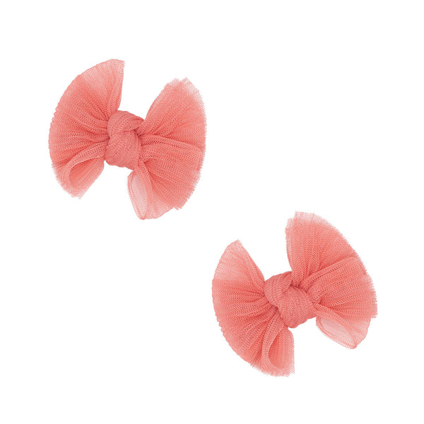 Baby Bling® 2-Pack Tulle Baby FAB® hair bow clips: Gingham Pink