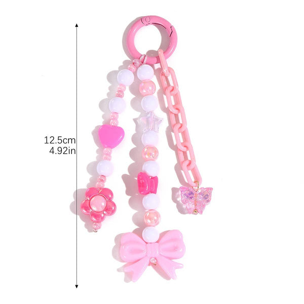 Cute Pink Y2K Mix Charms Beaded Keychain Bag Charm: Color_06 / M - Lulu Bella Boutique
