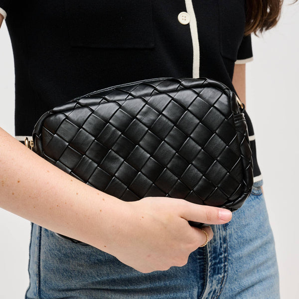 Maddie Woven Crossbody: Black - Lulu Bella Boutique