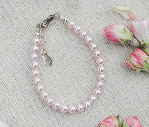 Sterling Silver Pink Pearl Baby Girl & Children's Bracelet: Small 0-12m - Lulu Bella Boutique