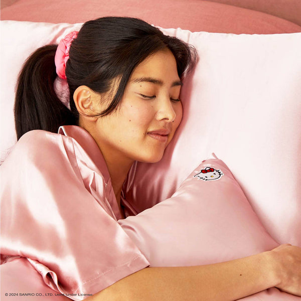 Hello Kitty x Kitsch Pillowcase - Solid Pink Kitty Face - Lulu Bella Boutique