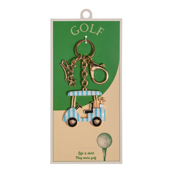 Golf Cart Charm Drop Keychain Bag Charm: Pink - Lulu Bella Boutique