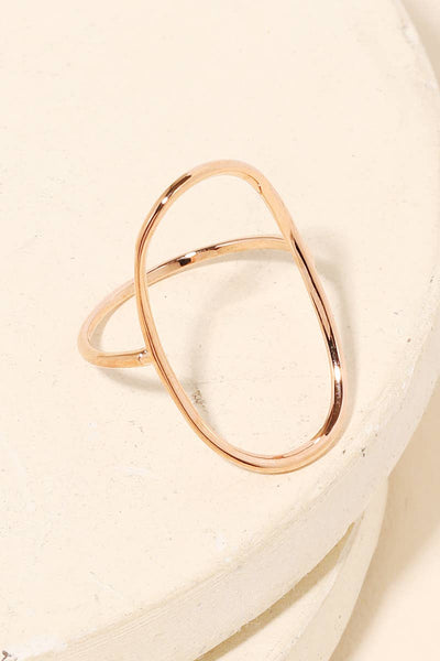 Curved Oval Minimalist Ring: S - Lulu Bella Boutique