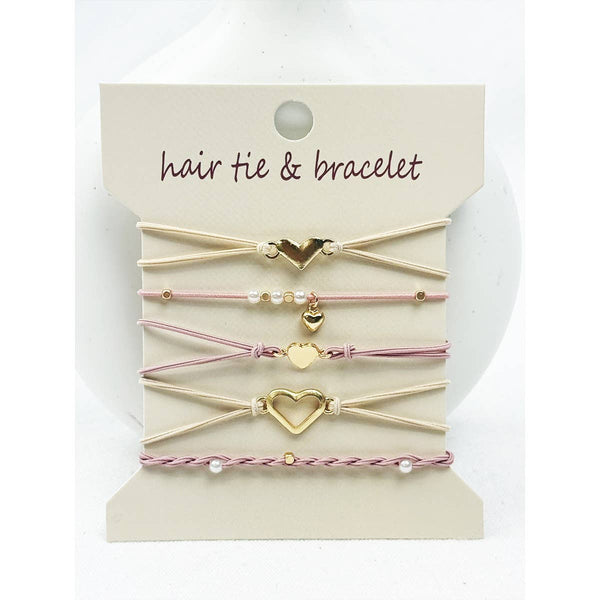 Boho Inspired Minimal Heart Hair Tie Bracelets: MIX COLOR / ONE(6) - Lulu Bella Boutique