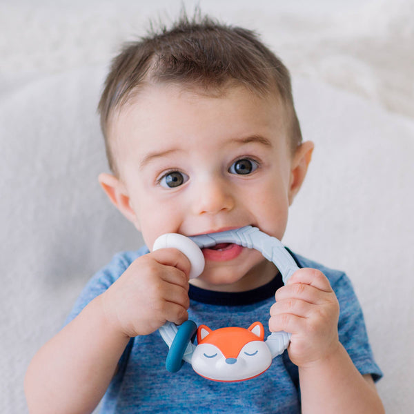 Ritzy Rattle™ Silicone Teether Rattles: Highland Cow