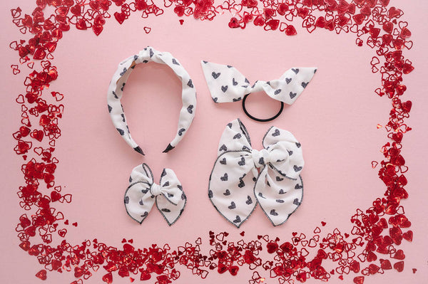 Be Mine | Petite Party Bow: Nylon Headband - Lulu Bella Boutique