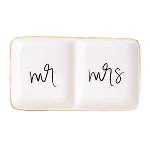 Mr. and Mrs. Jewelry Dish - Home Decor & Gifts - Lulu Bella Boutique