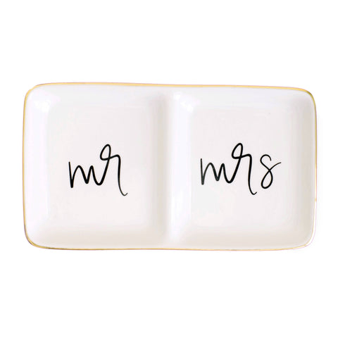 Mr. and Mrs. Jewelry Dish - Home Decor & Gifts - Lulu Bella Boutique
