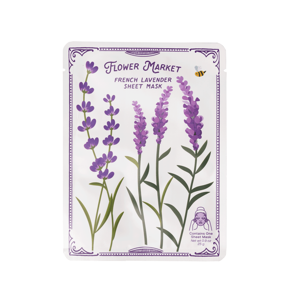 French Lavender Sheet Mask – Natural, Soothing, Paraben-Free: Single - Lulu Bella Boutique