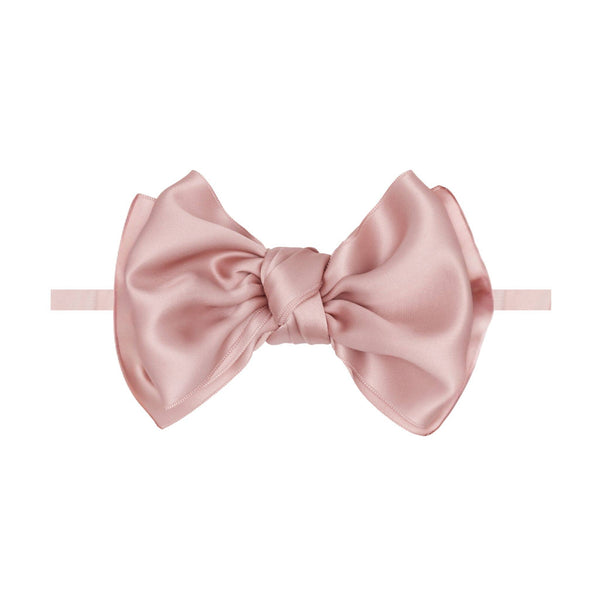 Baby Bling® Satin FAB® Skinny nylon headband with satin bow: Antique Pink