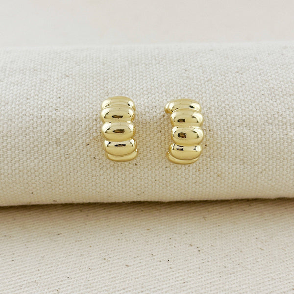 18k Gold Filled Scalloped C-Hoop Earrings - Lulu Bella Boutique