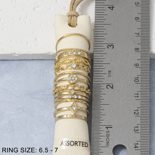 Crystal Star And Pave Stacking Ring Set