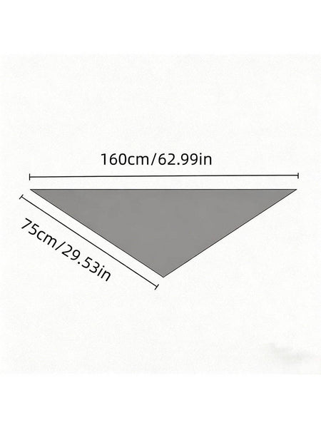 Contrast Border Abstract Pattern Triangle Bandana: Brown