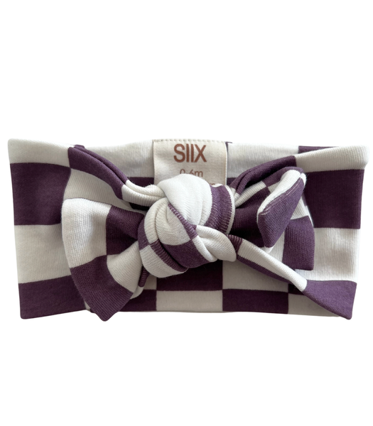 Berry Cheesecake Checkerboard / Organic Bow: ONE SIZE