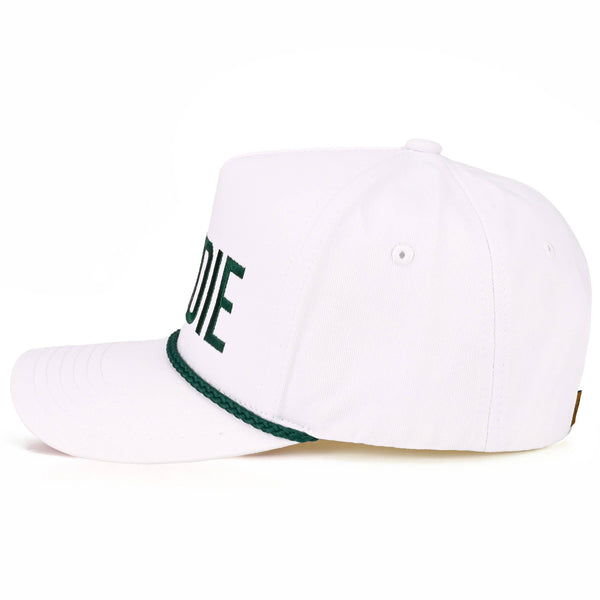 C.C CADDIE Letter with Rope on Two Tone Trucker Hat: White/Green - Lulu Bella Boutique