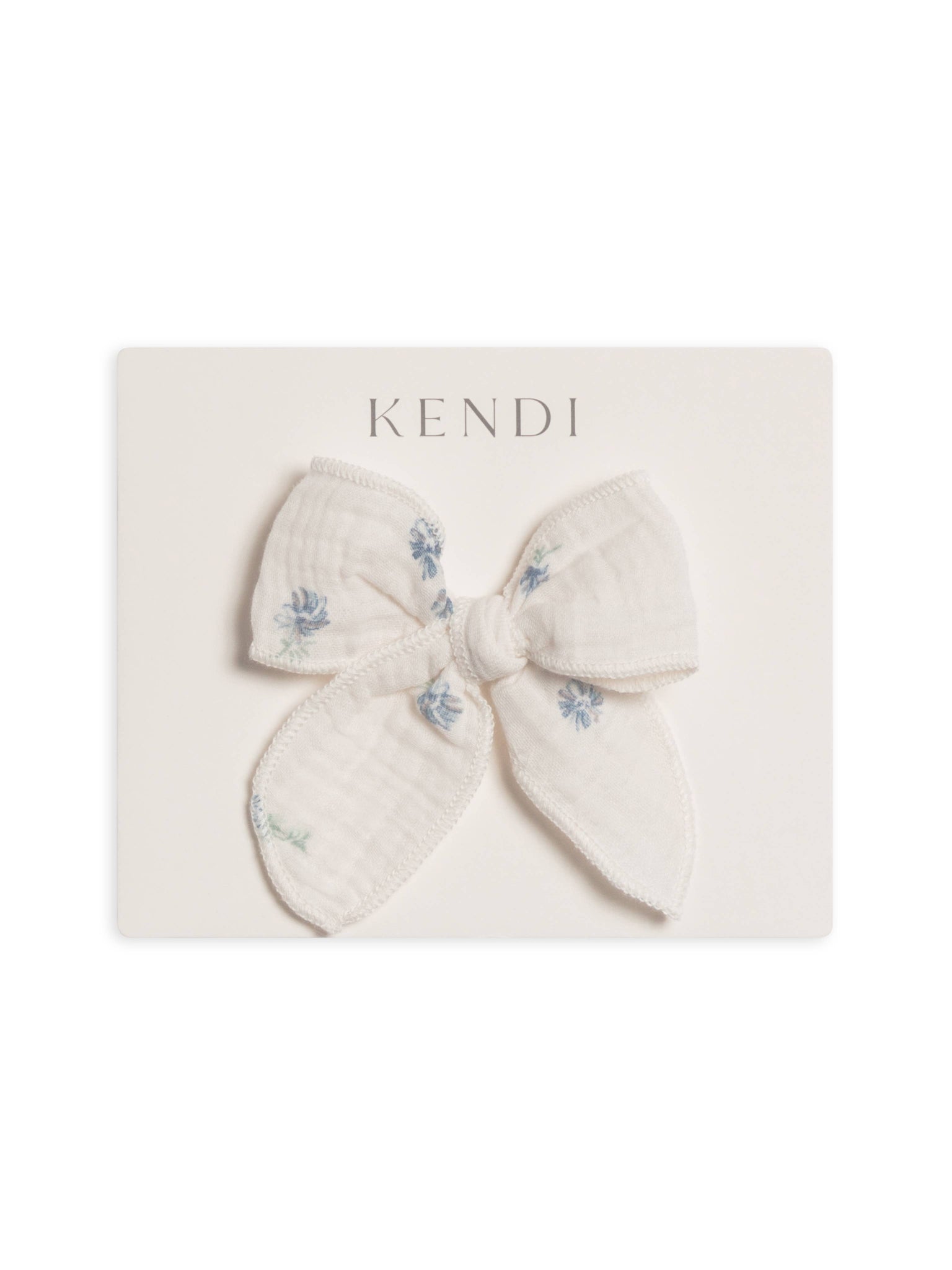 Baby & Kids Muslin Bow Clip - Elena Floral / Lilla - Lulu Bella Boutique