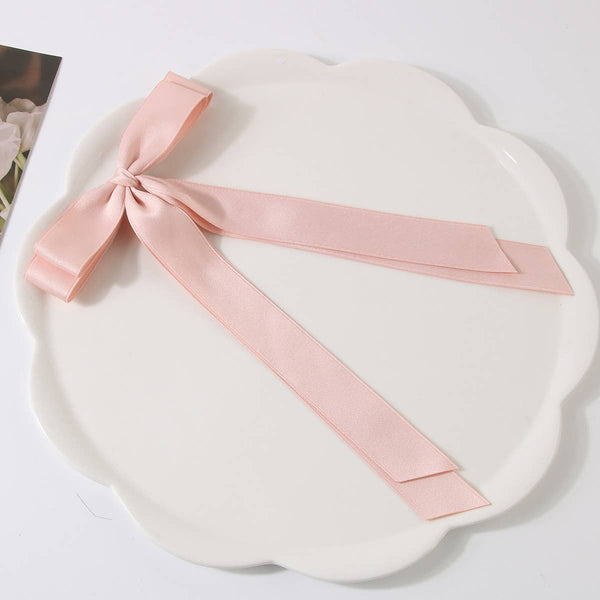 DOUBLE-LAYERED BOW HAIR CLIP_CWAHA1047: LIGHTPINK / (OS) 5 - Lulu Bella Boutique