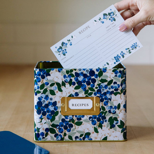 Blueberry Field Recipe Cards - Set of 50 - Lulu Bella Boutique