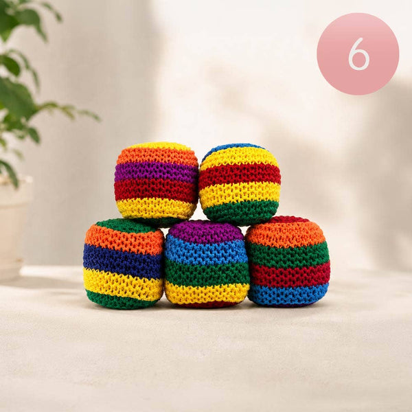 6PCS - Crochet Hacky Sack Toy Balls