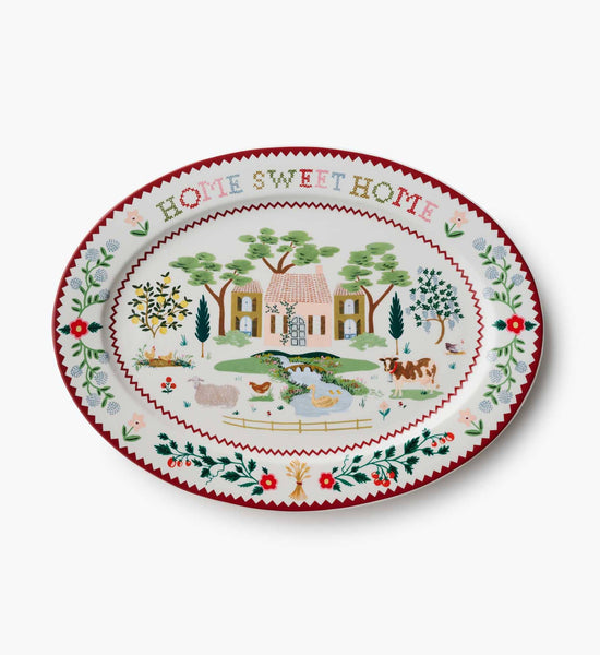 Home Sweet Home Large Porcelain Serving Platter - Lulu Bella Boutique