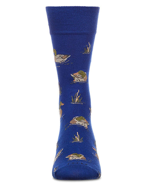 Mallards Men`s Bamboo Crew: Royal Blue / 10-13