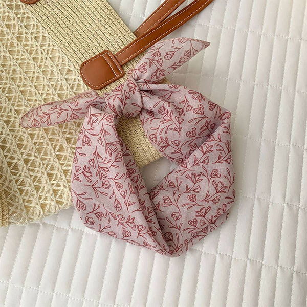 Maillard style French polka dots red square scarf Bandana - Lulu Bella Boutique