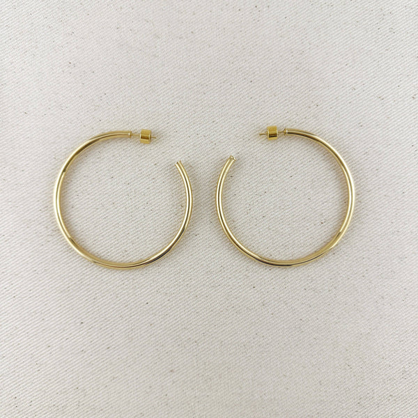 18k Gold Filled 60mm New Wave Hoop - Lulu Bella Boutique