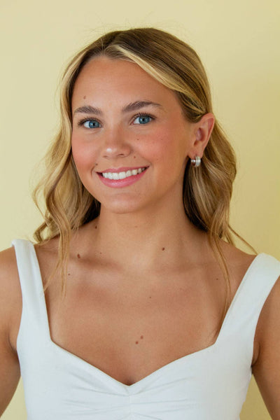 Ridged Hoops: Silver