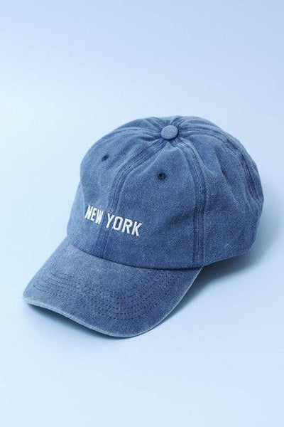 LOS ANGELES NEW YORK BASEBALL CAP HAT: LA BLACK