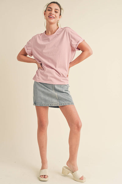 8314DN Mali Baby Tee Short Sleeve Top 1: Cherry Blossom / Contemporary / S - Lulu Bella Boutique