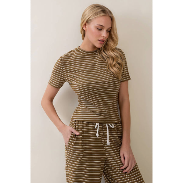 Everyday Ease Striped Lounge Set: Olive