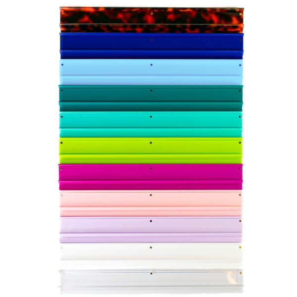 MAHJONG RACKS | Premium Acrylic | 4 Racks + 4 Pushers: Solid Macaron Blue