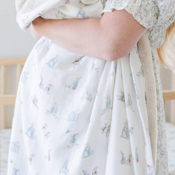 PETER RABBIT™ BAMBOO RAYON MUSLIN/LUSH BLANKETS: Girl - Lulu Bella Boutique