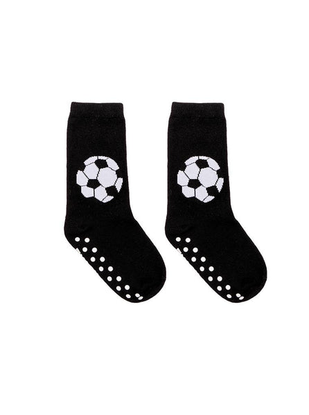 3D Packaged Crew Socks - Kids - Soccer Ball - Black