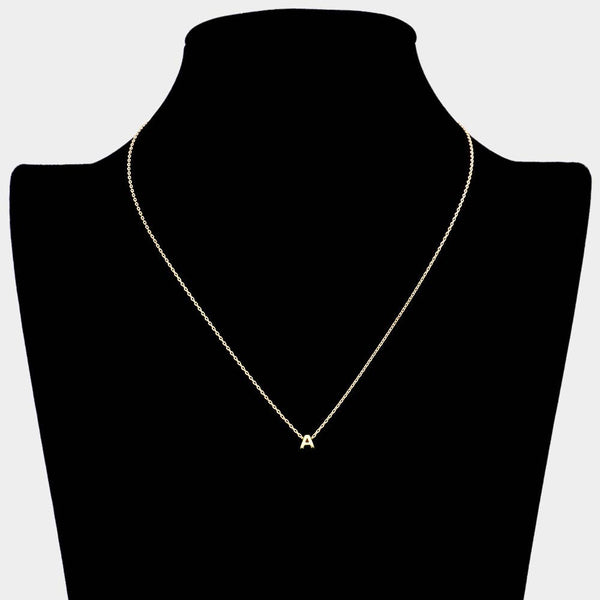 SECRET BOX_14K Gold Dipped Initial Monogram Pendant Necklace: ~C~