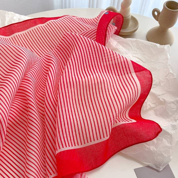 Red Passion Floral Bandana Square scarf - Lulu Bella Boutique