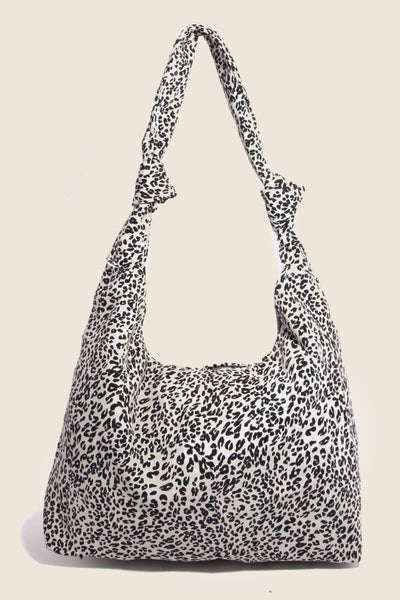 Knotted Strap Leopard Print Hobo Shoulder Bag: IV