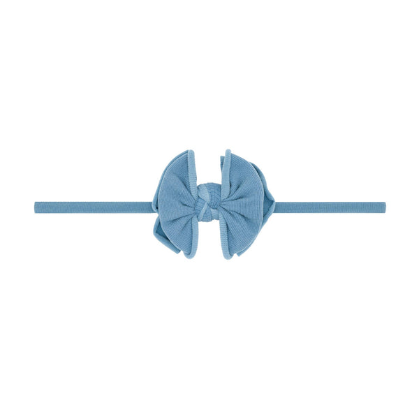 Baby Bling® Baby FAB® Skinny soft nylon bow headband: Dusty Blue - Lulu Bella Boutique