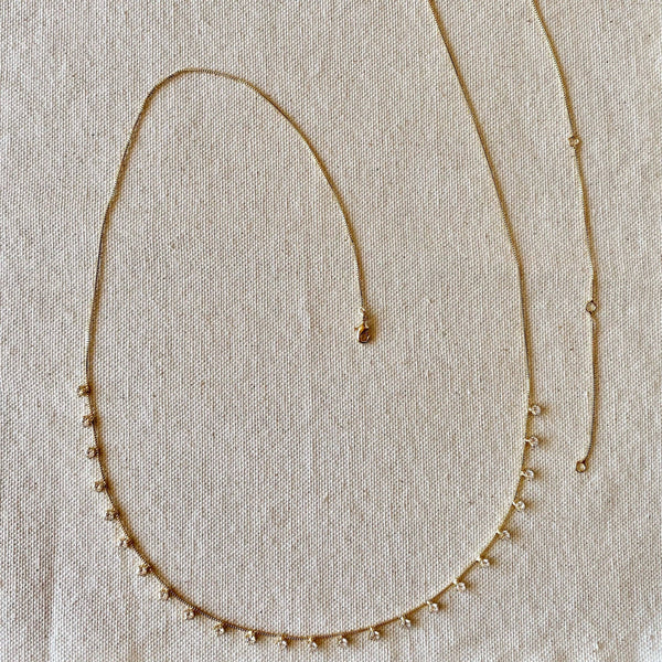 18k Gold Filled Belly Chain With Cubic Zirconia Stones - Lulu Bella Boutique