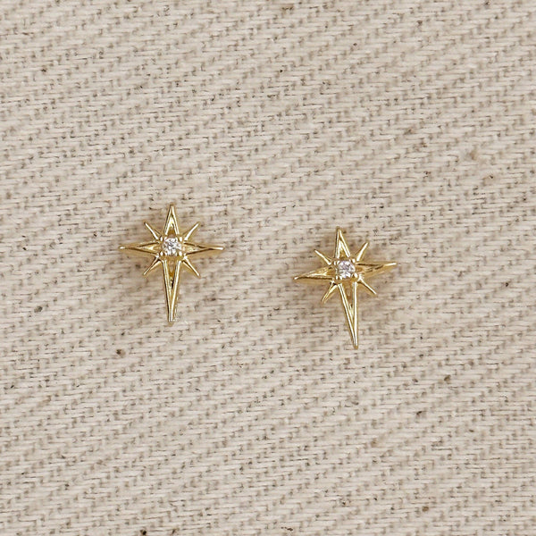 18k Gold Filled Starburst Stud