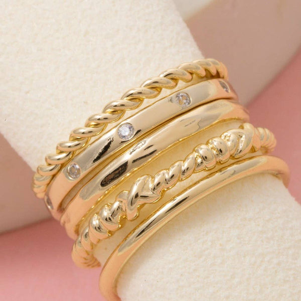 Dainty 5Pc Band Rings Set