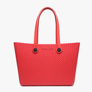 V2023TX Carrie Textured Versa Tote w/ Straps: Watermelon