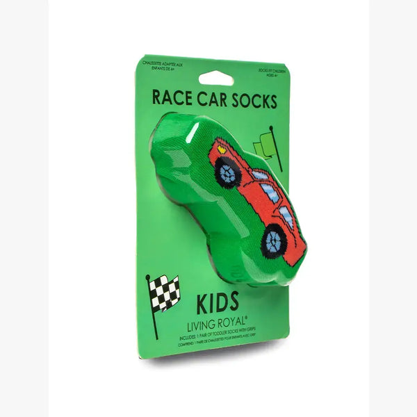 3D Packaged Crew Socks - Kids - Race Car - Green