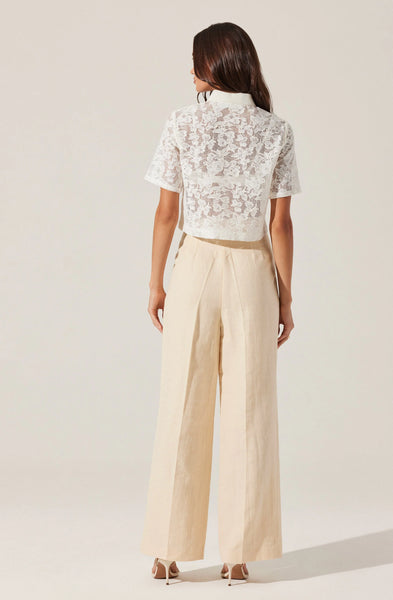 Bryony Linen Blend Pleated Pants - Lulu Bella Boutique