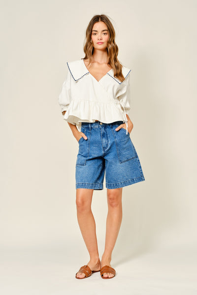 Pocket A Line Bermuda Shorts - Lulu Bella Boutique