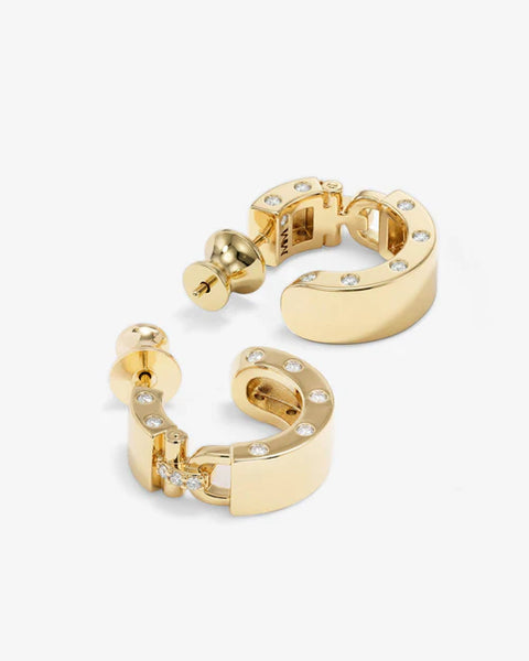 Ashley Lock Huggies Gold|White Diamondettes - Lulu Bella Boutique