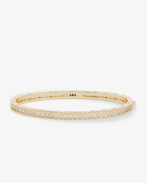 Ashley Pavé Cuff 4mm Gold|White Diamondettes - Lulu Bella Boutique