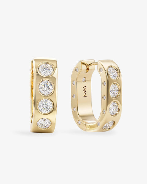 Ashley Rodeo Huggies Gold|White Diamondettes - Lulu Bella Boutique