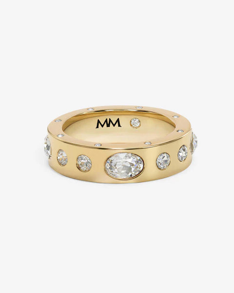 Ashley Sunset Ring Gold|White Diamondettes - Lulu Bella Boutique